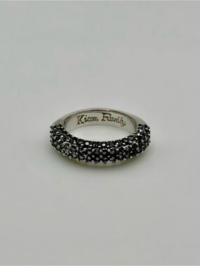 Lia Sophia Kiam Family Silver-Tone Pavé Crystal Ring Size 7